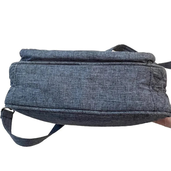 Lug Carousel Convertible Crossbody Bag Purse Herringbone Basket Weave Blue - Picture 6 of 14